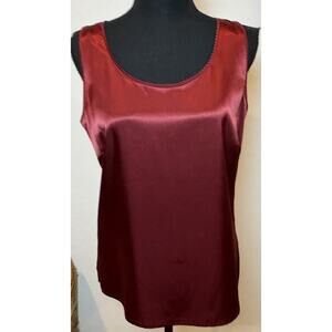 Chico’s Deep Red Satiny Tank Size 1 (Medium)